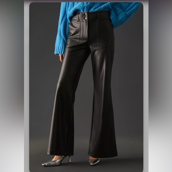 The Naomi Wide-Leg Flare Pants by Maeve: Faux Leather Edition Size 16 - Picture 4 of 13